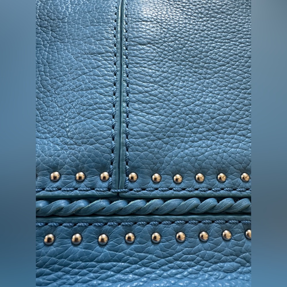Brighton Blue Hobo Bag with Tassel and Studs - Picture 10 of 12